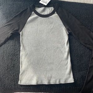 Grey & Black Thermal Long Sleeve Brandy Melville